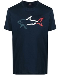 Paul & Shark Shark Logo Print T Shirt