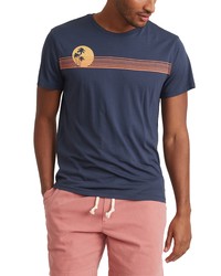 Marine Layer Signature Recycled Polyester Blend Tee In Mood Indigoelderberry At Nordstrom