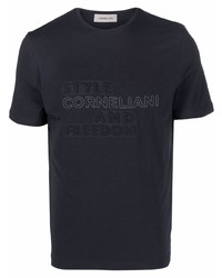 Corneliani Slogan Embossed Logo T Shirt