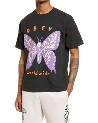 Obey Social Butterfly Graphic Tee In Pigt Fa At Nordstrom