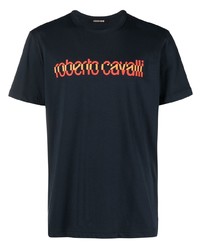 Roberto Cavalli Spliced Logo Print T Shirt