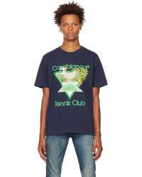 Casablanca Ssense Navy Tennis Club T Shirt