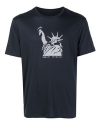 Armani Exchange Statue Of Liberty Print Cotton T Shirt