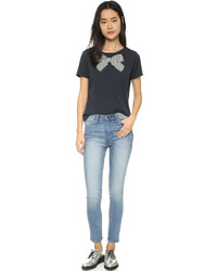 Chinti and Parker Stripe Bow Print Tee