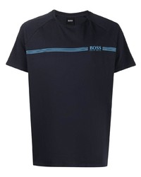 BOSS Striped Logo Print T Shirt