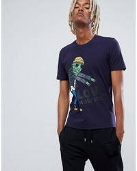 Love Moschino T Shirt In Navy With Zombie Print