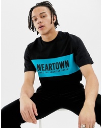 Pull&Bear T Shirt With Slogan Print In Blue