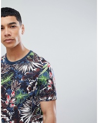 United Colors of Benetton T Shirt With Tropical Leaf Print