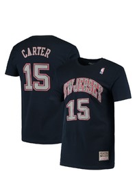 Mitchell & Ness Vince Carter Navy New Jersey Nets Hardwood Classics Stitch Name Number T Shirt