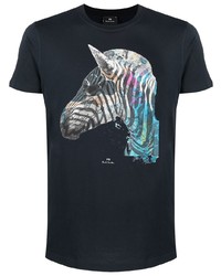 Paul Smith Zebra Print Crew Neck T Shirt