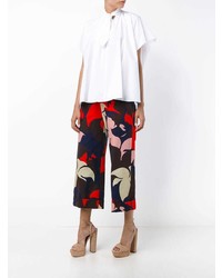DELPOZO Floral Print Cropped Trousers