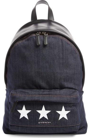 Givenchy Small Star Print Denim Leather Backpack Blue, $1,690