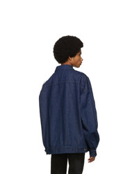 Raf Simons Navy Denim Oversized Punkette Jacket