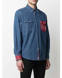 Re-Worked Contrasting Panel Design Deni Shirt