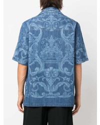 Versace Barocco Print Denim Shirt