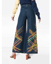 All Things Mochi Brianna Embroidered Flared Jeans