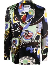 Moschino Graphic Print Double Breasted Blazer