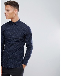 Selected Homme Smart Shirt In Slim Fit All Over Dot Print
