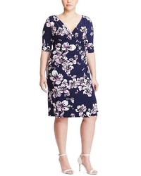 Lauren Ralph Lauren Plus Size Floral Print Faux Wrap Dress