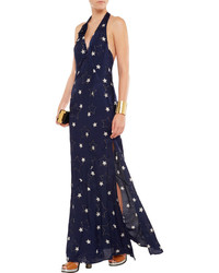 Karl Lagerfeld Aida Star Print Twill Maxi Dress