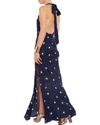 Karl Lagerfeld Aida Star Print Twill Maxi Dress