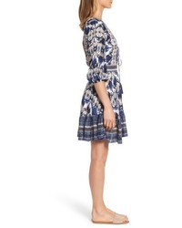 Kas New York Camille Mixed Print Fit Flare Dress