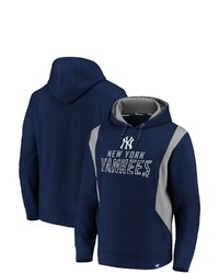 FANATICS Branded Navy New York Yankees Iconic Fleece Colorblock Pullover Hoodie