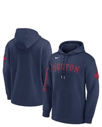 Nike Navy Boston Red Sox Reflection Fleece Pullover Hoodie At Nordstrom