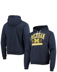 LEAGUE COLLEGIATE WEA R Navy Michigan Wolverines Volume Up Essential Fleece Pullover Hoodie