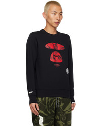 AAPE BY A BATHING APE Black Basic Sweatshirt