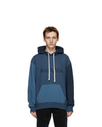 JW Anderson Blue And Navy Colorblock Hoodie