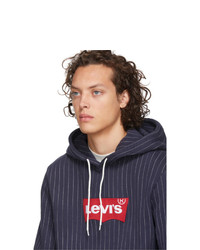 Levis Blue And White Logo Modern Hm Hoodie
