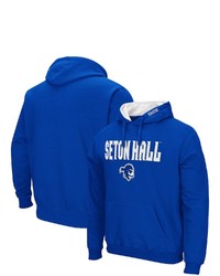 Colosseum Blue Seton Hall Pirates Arch And Logo Pullover Hoodie