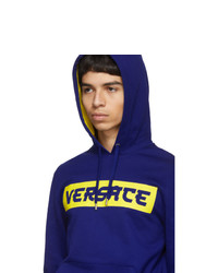 Versace Blue Stylized Logo Hoodie
