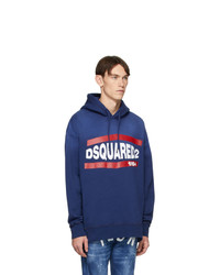 DSQUARED2 Blue Vintage Slouch Fit Hoodie