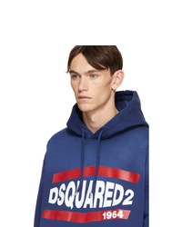 DSQUARED2 Blue Vintage Slouch Fit Hoodie