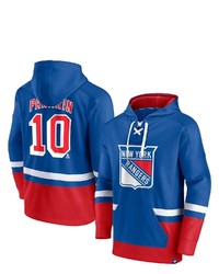 FANATICS Branded Artemi Panarin Bluered New York Rangers Player Lace Up V Neck Pullover Hoodie