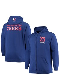 FANATICS Branded Ben Simmons Royal Philadelphia 76ers Big Tall Player Name Number Full Zip Hoodie Jacket At Nordstrom