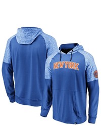 FANATICS Branded Blue New York Knicks Made To Move Space Dye Raglan Pullover Hoodie At Nordstrom