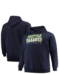 FANATICS Branded College Navy Seattle Seahawks Big Tall Stacked Pullover Hoodie At Nordstrom