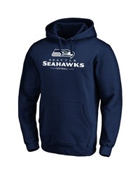FANATICS Branded College Navy Seattle Seahawks Big Tall Team Logo Lockup Pullover Hoodie