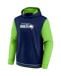 FANATICS Branded College Navyneon Green Seattle Seahawks Block Party Pullover Hoodie