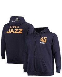 FANATICS Branded Donovan Mitchell Navy Utah Jazz Big Tall Player Name Number Full Zip Hoodie Jacket At Nordstrom