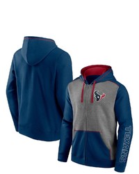 FANATICS Branded Heathered Charcoalnavy Houston Texans Expansion Full Zip Hoodie