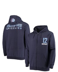 FANATICS Branded Ja Morant Navy Memphis Grizzlies Player Name Number Full Zip Hoodie Jacket