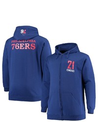 FANATICS Branded Joel Embiid Royal Philadelphia 76ers Big Tall Player Name Number Full Zip Hoodie Jacket At Nordstrom