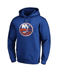 FANATICS Branded Mathew Barzal Royal New York Islanders Authentic Stack Name Number Pullover Hoodie