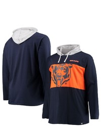 FANATICS Branded Navy Chicago Bears Big Tall Logo Hoodie Long Sleeve T Shirt