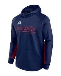 FANATICS Branded Navy Colorado Avalanche Authentic Pro Locker Room Raglan Pullover Hoodie