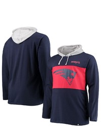 FANATICS Branded Navy New England Patriots Big Tall Logo Hoodie Long Sleeve T Shirt
